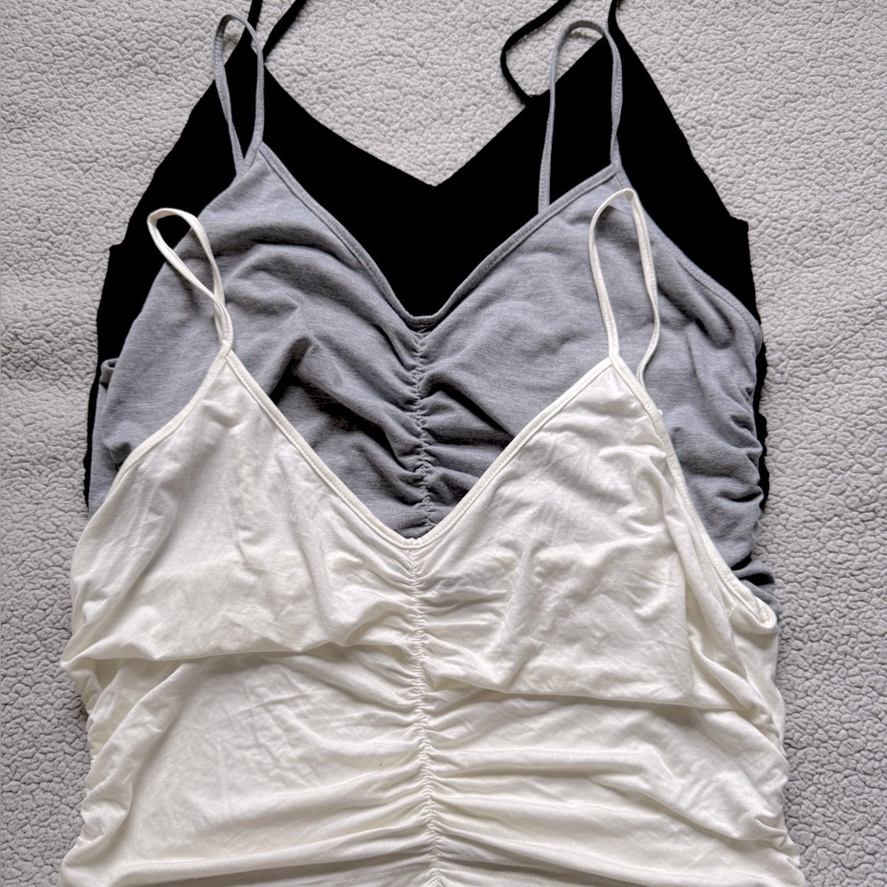 3 Pack XL Shein Ruched Crop Tops